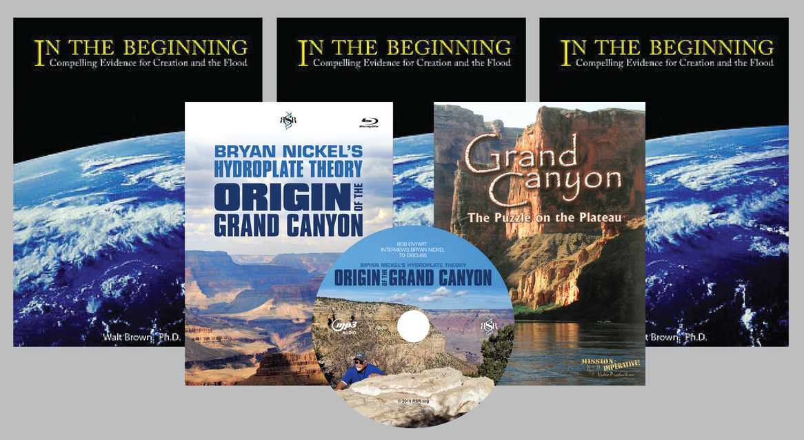 RSR's Grand Canyon Special: 3 In the Beginning books, the Nickel and Snavely videos, and our Grand Canyon series on an audio CD!