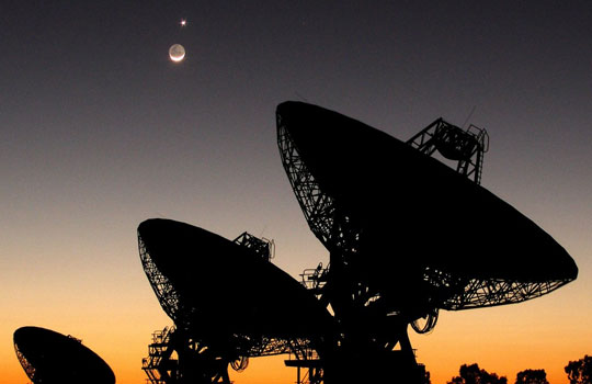 SETI photo of their radio telescopes