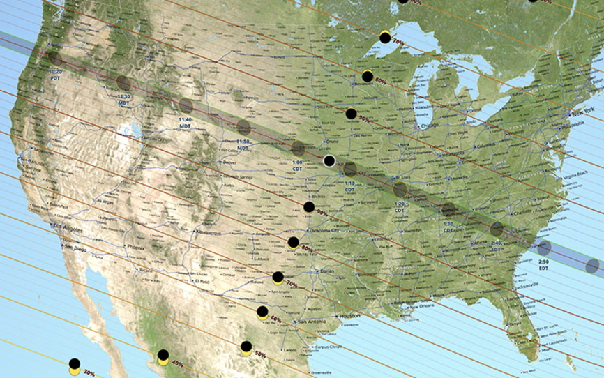 The path of the Great American Eclipse