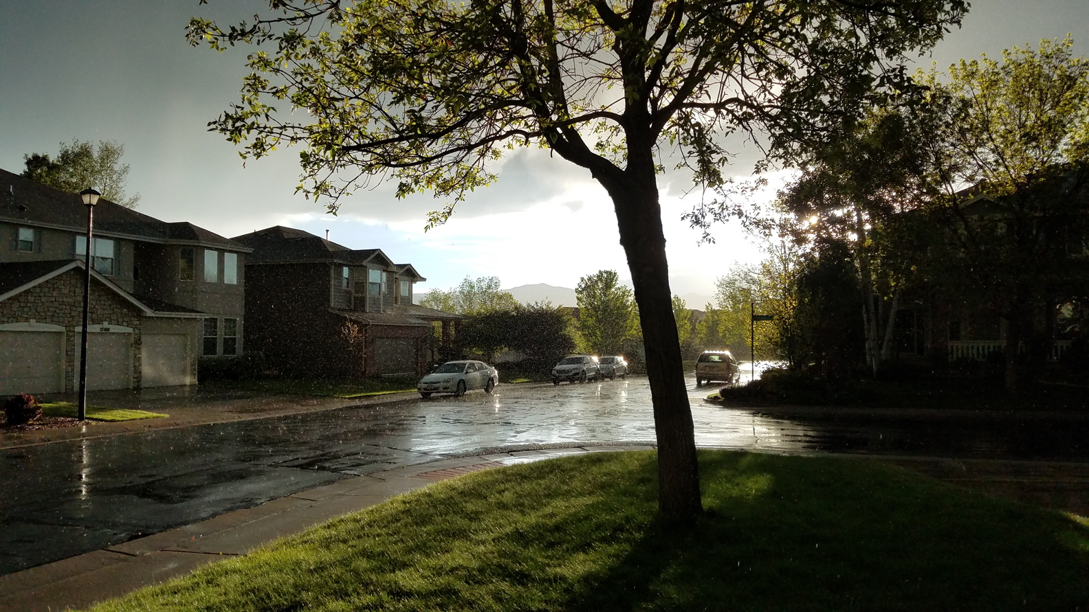 Rain in the sunshine, near the RSR studios